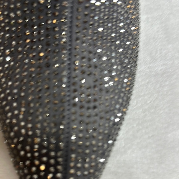 A New Day Silver Gunmetal Grey Ankle Booties with Block Heel and Rhinestones - Picture 10 of 16